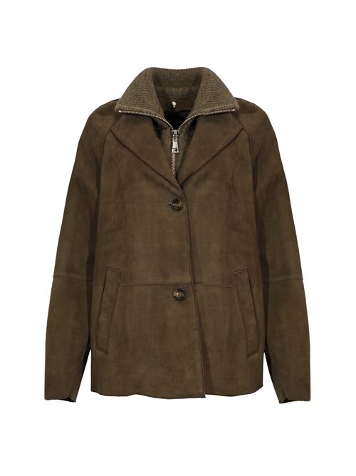 Giubbotto Sole in suede e maglia Marrone LEATHER AUTHORITY | SOLE807